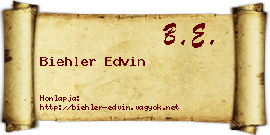 Biehler Edvin névjegykártya